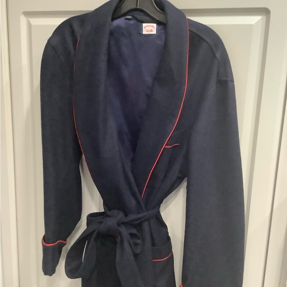 Men’s Vtg Brooks Brothers Robe House Coat, Wool, Hugh Hefner Style Cigar Robe L - Picture 6 of 16